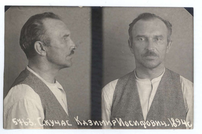 Kazimieras Skučas Liubiankos kalėjime Maskvoje. 1940 m. Iš Lietuvos ypatingojo archyvo