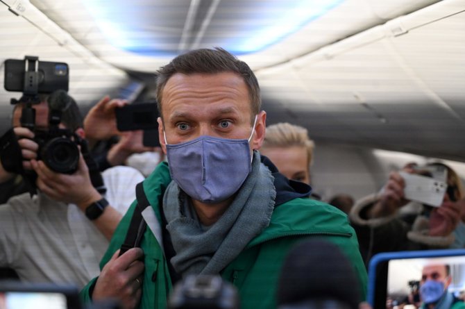 AFP/„Scanpix“ nuotr./Aleksejus Navalnas skrenda į Rusiją