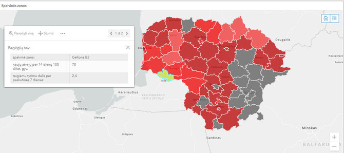 Statistikos departamento inf./Sergamumas COVID-19 Pagėgių savivaldybėje