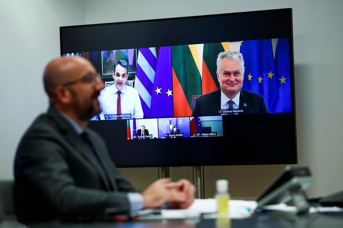 „Reuters“/„Scanpix“ nuotr./Gitanas Nausėda ES viršūnių susitikime