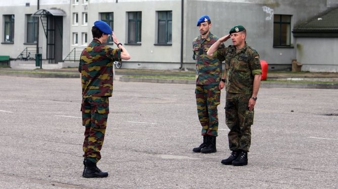 KAM nuotr./Tarnybą Rukloje pradėjo antroji Belgijos karių, tarnausiančių NATO priešakinių pajėgų bataliono kovinėje grupėje, pamaina