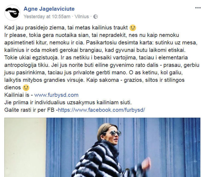 15min.lt nuotr./Įrašas „Facebook'e“