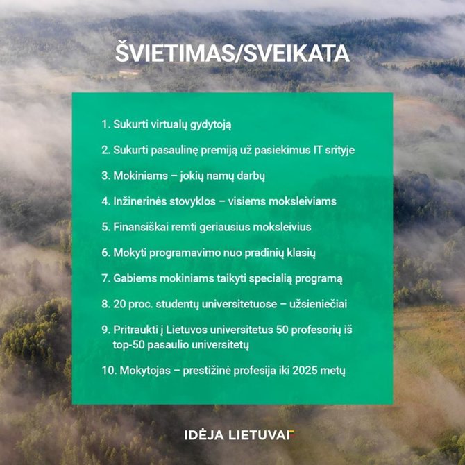 Organizatorių/ Lrt.lt nuotr./Projekto „Idėja Lietuvai“ idėjos