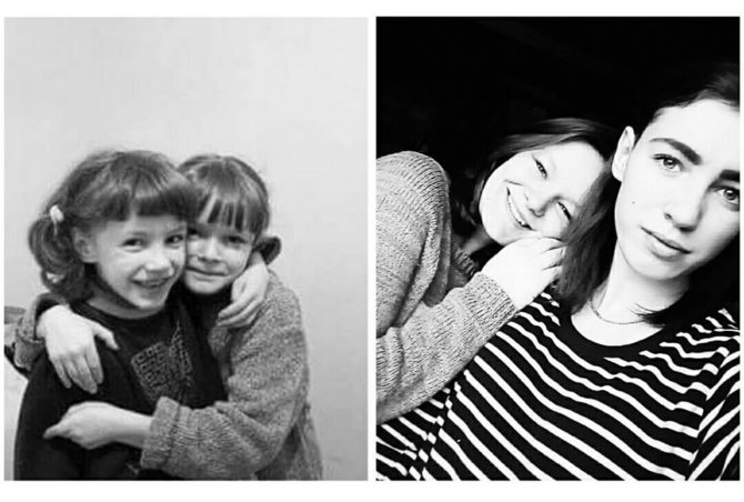 Asmeninio archyvo nuotr./Algimantė Ambrulaitytė su seserimi Laura (prieš 10 metų ir dabar)