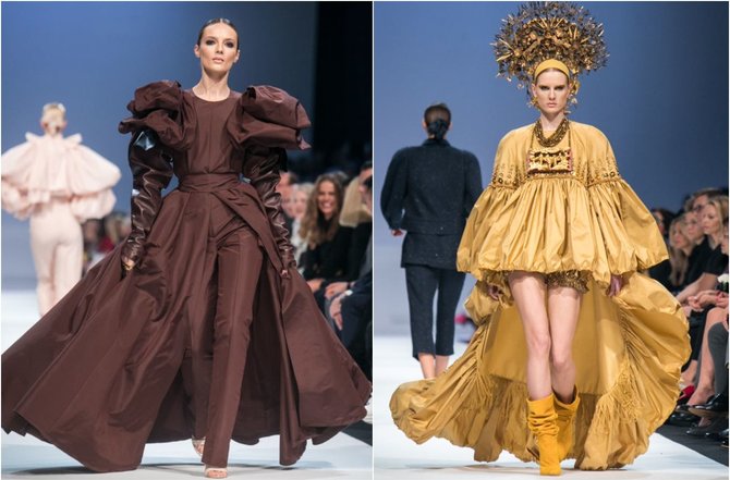 Juliaus Kalinsko / 15min nuotr./Juozo Statkevičiaus 2020 m. pavasario ir vasaros „haute couture“ kolekcijos modeliai