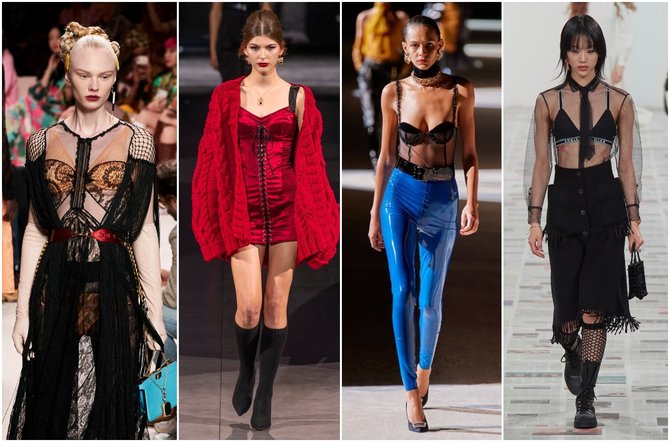 „Scanpix“/„Capital Pictures“ ir Vida Press nuotr./„Fendi“, „Dolce & Gabbana“, „Saint Laurent“, „Christian Dior“ 2020–2021 m. rudens ir žiemos kolekcijų modeliai