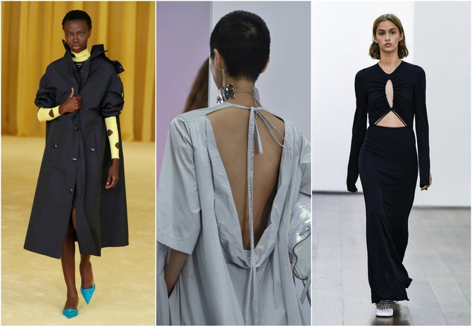 „Reuters“/„Scanpix“, „Scanpix“/„Zumapress“, „Scanpix“/„Sipapres“ nuotr./„Prada“, „Acne Studios“, „Victoria Beckham“ 2021 m. pavasario ir vasaros kolekcijų modeliai