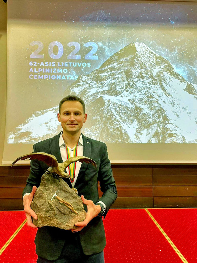 Asmeninio archyvo nuotr./Saulius Damulevičius išrinktas Metų alpinistu (2022 m. gruodžio 17 d.)
