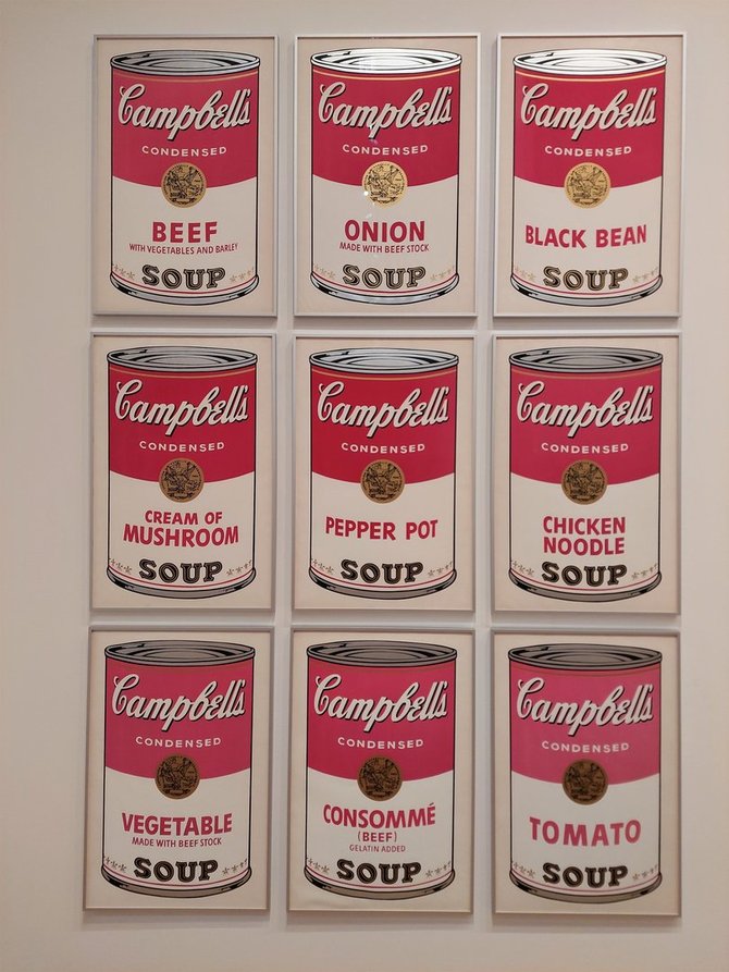 Indrės Pepcevičiūtės-Bogušienės nuotr./Andy Warholo darbas „Campbell's Soup Cans“, eksponuojamas muziejuje „Albertina Modern“