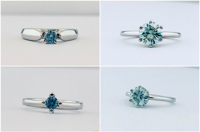Gamintojo nuotr./„Fashion Gold“ žiedai su mėlynaisiais deimantais