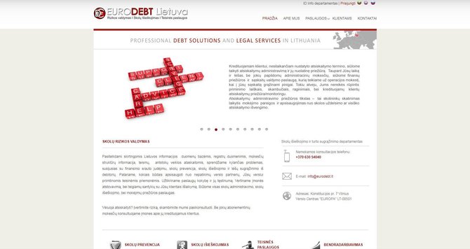 web.archive.org nuotr./Eurodebt. lt internetinė svetainė – šiuo metu neveikia