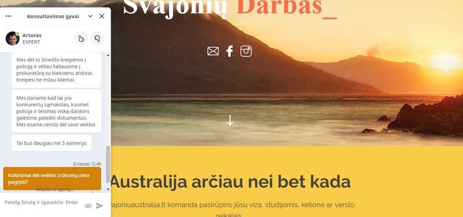 svajoniuaustralija.lt svetainė/Pokalbis vyko internetinėje svetainėje