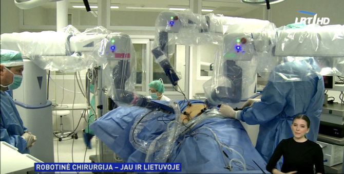 LRT TV stop kadras/robotinė sistema, kurią naudoja Klaipėdos universitetinė ligoninė