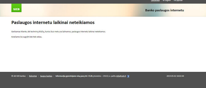 seb.lt nuotr./SEB interneto bankininkystė neveikia