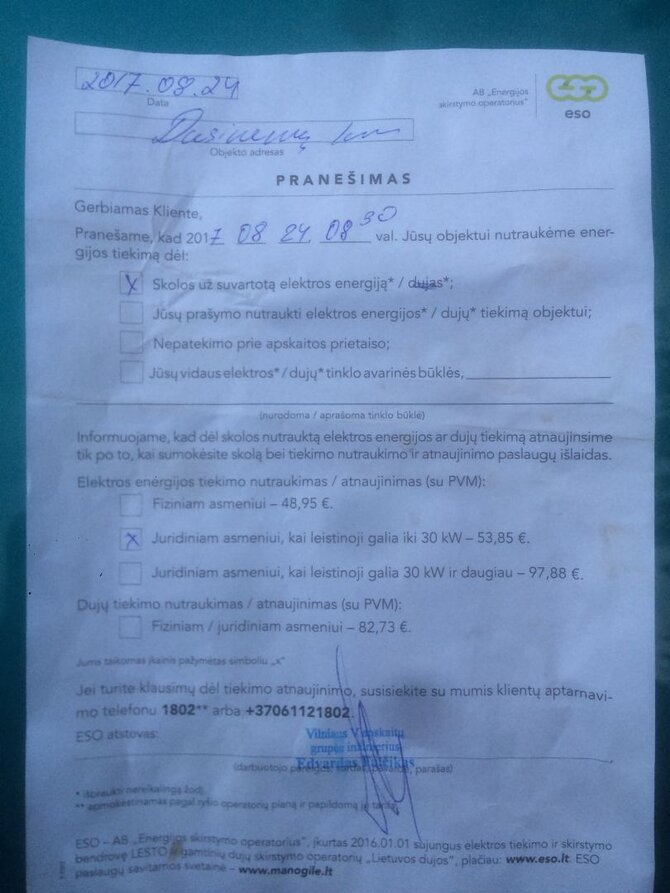 15min skaitytojo nuotr./Dusinėnų gyventojai liko be elektros energijos
