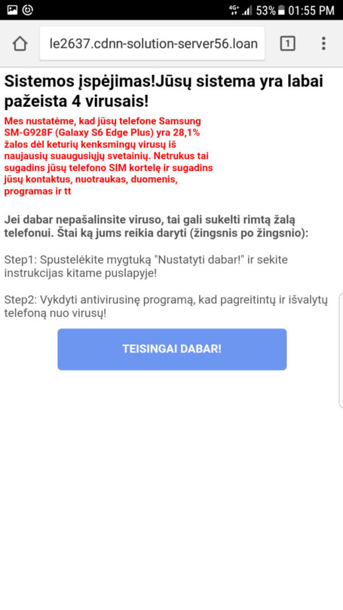 15min nuotr./Virusais užkrėsta Baltijos Amerikos klinikos svetainė