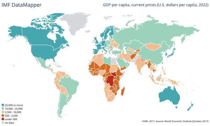 Tarptautinio valiutos fondo nuotr./BVP vienam gyventojui 2018 metais, einamosiomis kainomis