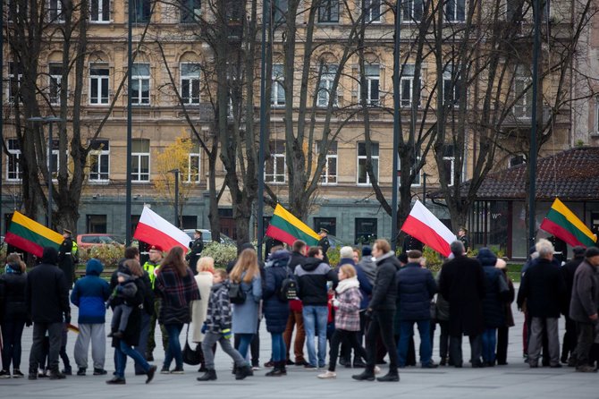 Žygimanto Gedvilos / 15min nuotr./Lukiškių aikštėje paminėtos Lenkijos nepriklausomybės atkūrimo 100-osios metinės