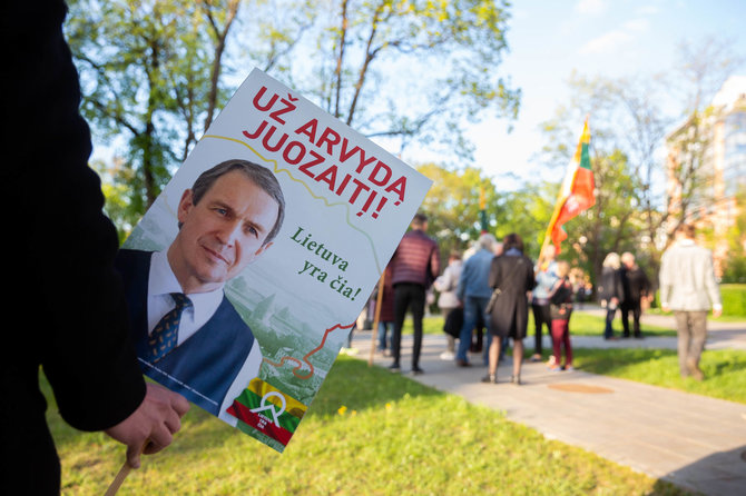 Žygimanto Gedvilos / 15min nuotr./Judėjimo „Lietuva yra čia“ akcija „Už laisvuosius debatus“