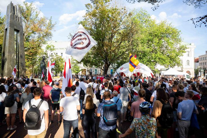 Žygimanto Gedvilos / 15min nuotr./Solidarumo su Baltarusija akcija „Mūsų 97 %“ už skaidrius rinkimus