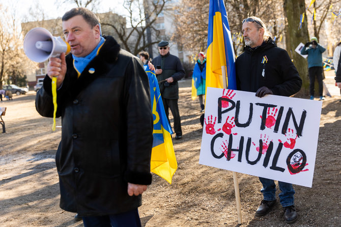 Žygimanto Gedvilos / 15min nuotr./Protesto akcija prieš Rusijos sulaikytą Melitopolio merą