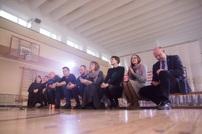 Žygimanto Gedvilos / 15min nuotr./Spektaklio „#beskambučio“ spaudos konferencijos akimirka