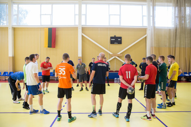 Žygimanto Gedvilos / 15min nuotr./Lietuvos rankinio rinktinės treniruotė 