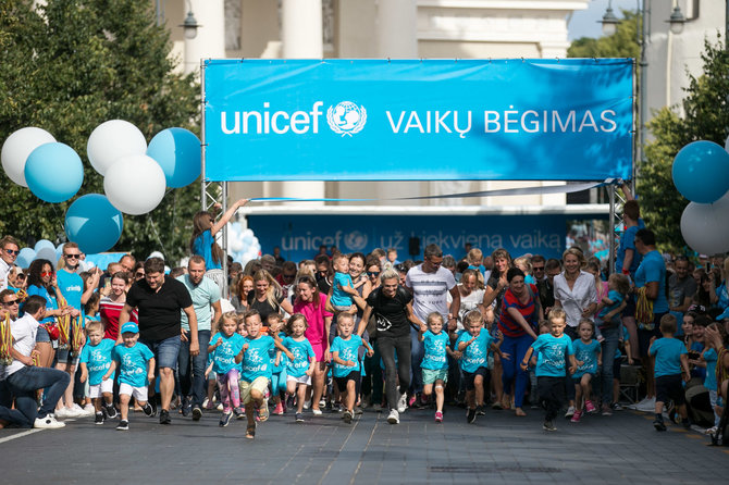 Žygimanto Gedvilos / 15min nuotr./UNICEF vaikų bėgimo Vilniuje akimirka