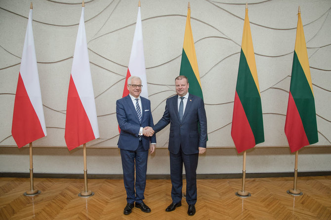 LRVK/Dariaus Janučio nuotr./Premjeras Saulius Skvernelis susitiko su Lenkijos užsienio reikalų ministrų Jaceku Czaputowicziu