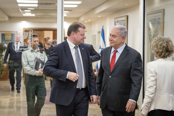 LRVK / Dariaus Janučio nuotr./Saulius Skvernelis susitiko su Izraelio premjeru Benjaminu Netanyahu