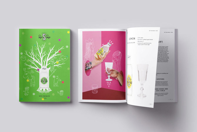 Projekto partnerių nuotr./Sip Sap sulos produktų katalogas Agnė Šutrikaitė (Old Rabbit Design Studio)