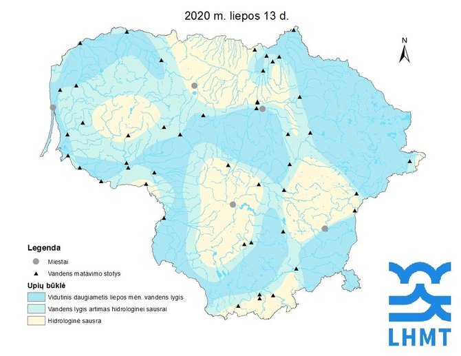 Lietuvos hidrometeorologijos tarnybos nuotr./Hidrologinė situacija Lietuvoje