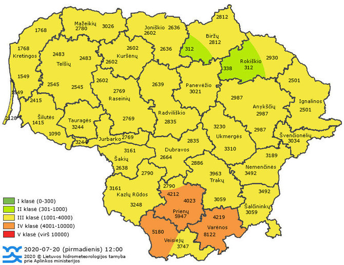 Lietuvos hidrometeorologijos tarnybos nuotr./Lietuvos miškų gaisringumo lygis