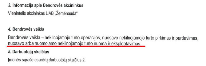 15min nuotr./Įmonės „Dovinės žemė“ aiškinamojo rašto už 2016 metus ištrauka