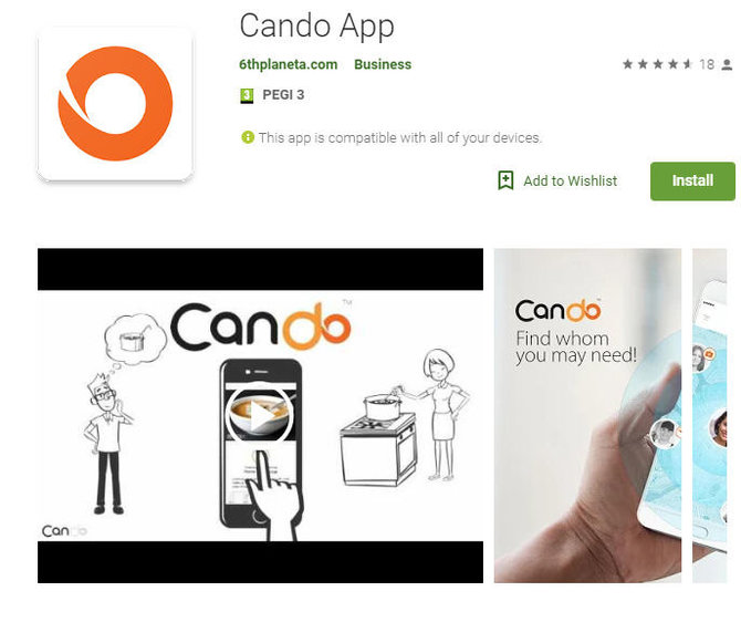 Ekrano kopija/„Cando App“ platformoje „Google Play“