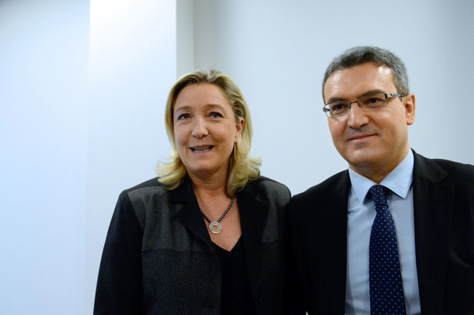 AFP/„Scanpix“ nuotr./Marine Le Pen ir Aymericas Chauprade'as