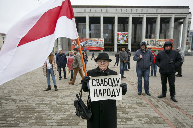 „Scanpix“/AP nuotr./Protestas Baltarusijoje 2017 metais