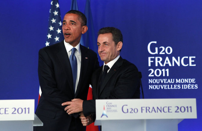 „Reuters“/„Scanpix“ nuotr./Barackas Obama, Nicolas Sarkozy