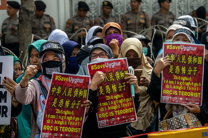 AFP/„Scanpix“ nuotr./Demonstracija už uigūrų teises Indonezijoje