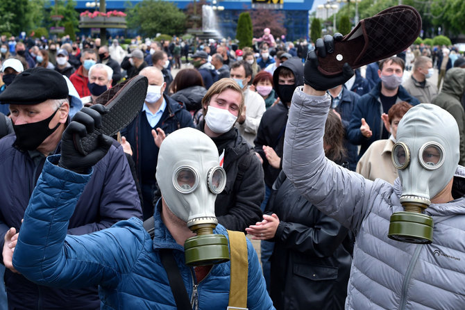 AFP/„Scanpix“ nuotr./Protestas Baltarusijoje