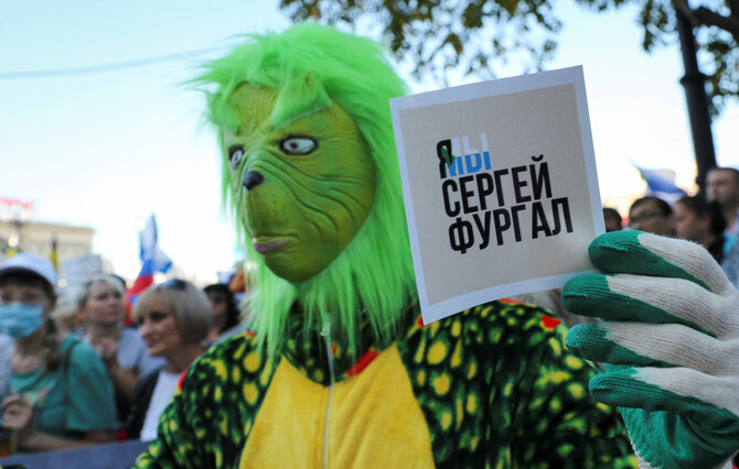„Reuters“/„Scanpix“ nuotr./Sergejaus Furgalo palaikymo akcija Chabarovske