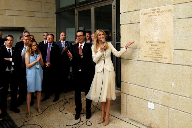 „Reuters“/„Scanpix“ nuotr./JAV ambasados Jeruzalėje atidarymas