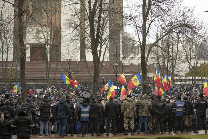 „Scanpix“/AP nuotr./Protestuotojai Moldovoje