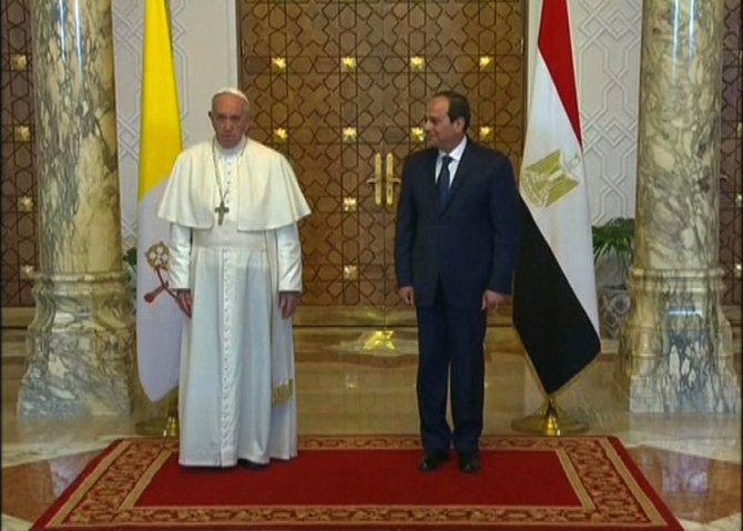 X00514/Popiežius Pranciškus ir Egipto prezidentas Abdel-Fattah