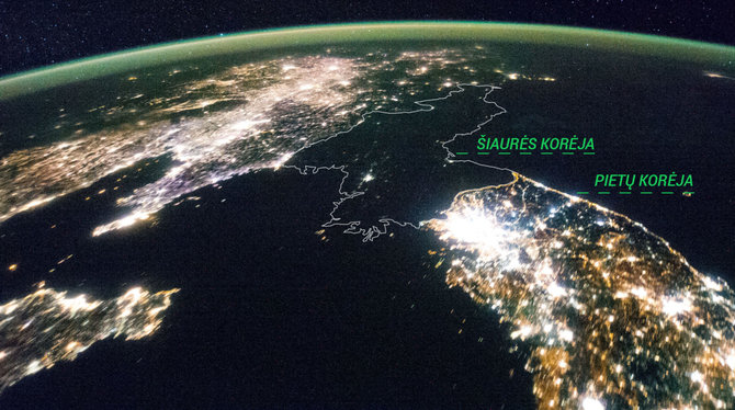 NASA nuotr./Korėjos pusiasalis iš kosmoso