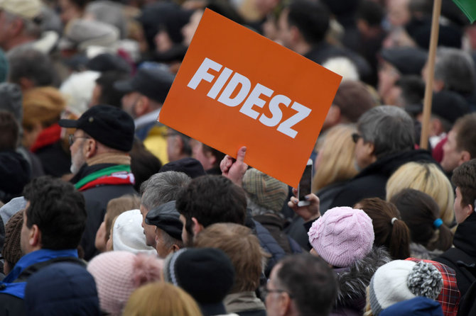 AFP/„Scanpix“ nuotr./„Fidesz“ rėmėjai