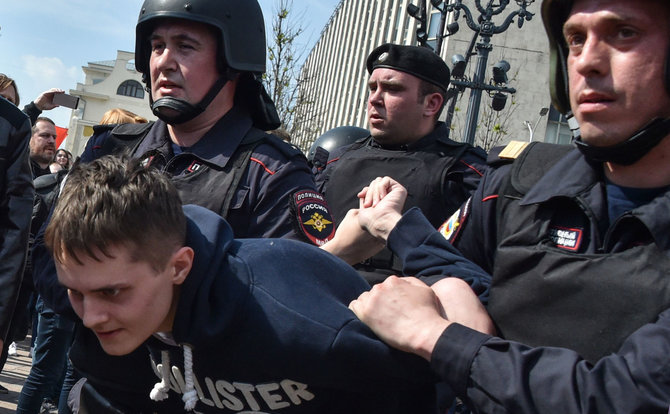 AFP/„Scanpix“ nuotr./Protestas Rusijoje
