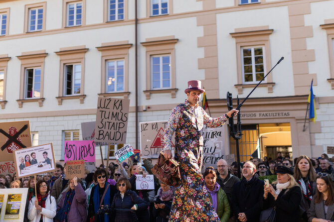 Roberto Riabovo / BNS nuotr./Kultūros bendruomenės protestas prieš kandidatą į kultūros ministrus