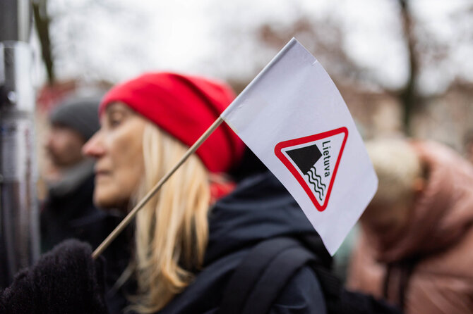 Roberto Riabovo / BNS nuotr./Protestas „Šalin rankas nuo laisvo žodžio“