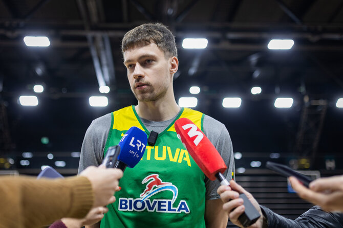 Roberto Riabovo / BNS nuotr./Lietuvos vyrų krepšinio rinktinės atvira treniruotė
